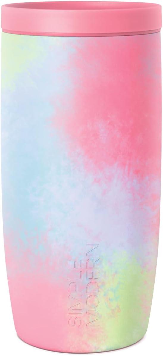 imageSimple Modern Travel Coffee Mug Tumbler with 360 Lid  CeramicLined Insulated Stainless Steel Cold Brew Iced Coffee Cup Thermos  Gifts for Women Men Her Him  Voyager Signature  16oz  ForestPattern Kaleidoscope