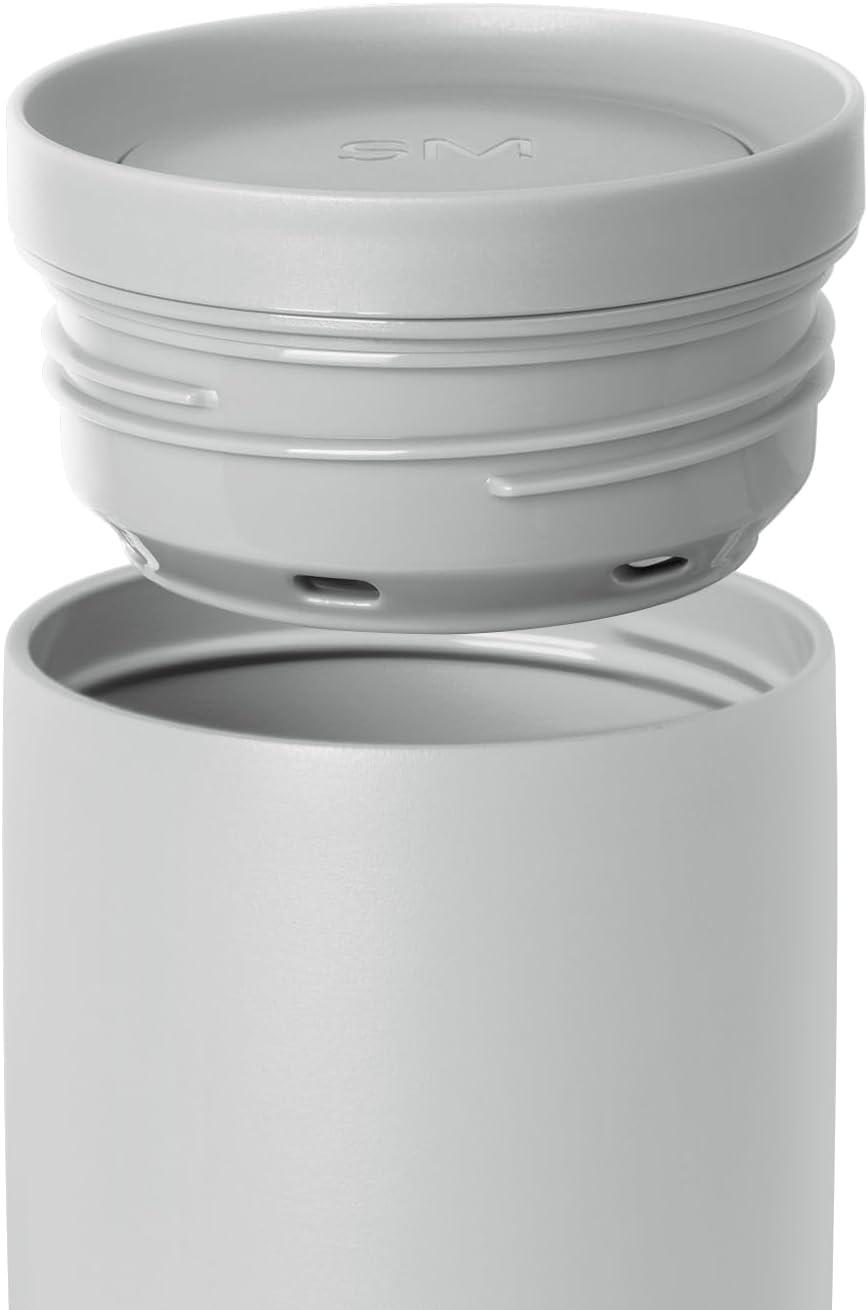 imageSimple Modern Travel Coffee Mug Tumbler with 360 Lid  CeramicLined Insulated Stainless Steel Cold Brew Iced Coffee Cup Thermos  Gifts for Women Men Her Him  Voyager Signature  16oz  ForestIce Gray