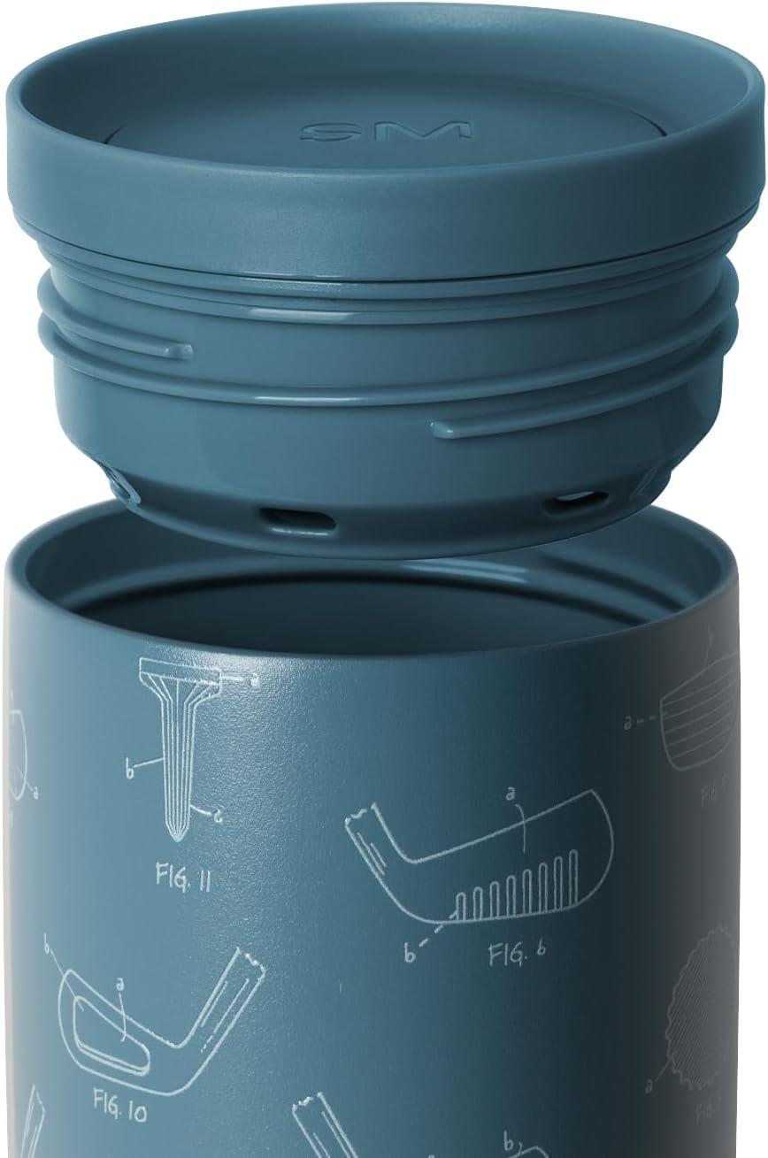 imageSimple Modern Travel Coffee Mug Tumbler with 360 Lid  CeramicLined Insulated Stainless Steel Cold Brew Iced Coffee Cup Thermos  Gifts for Women Men Her Him  Voyager Signature  16oz  ForestPattern Golf Schematics