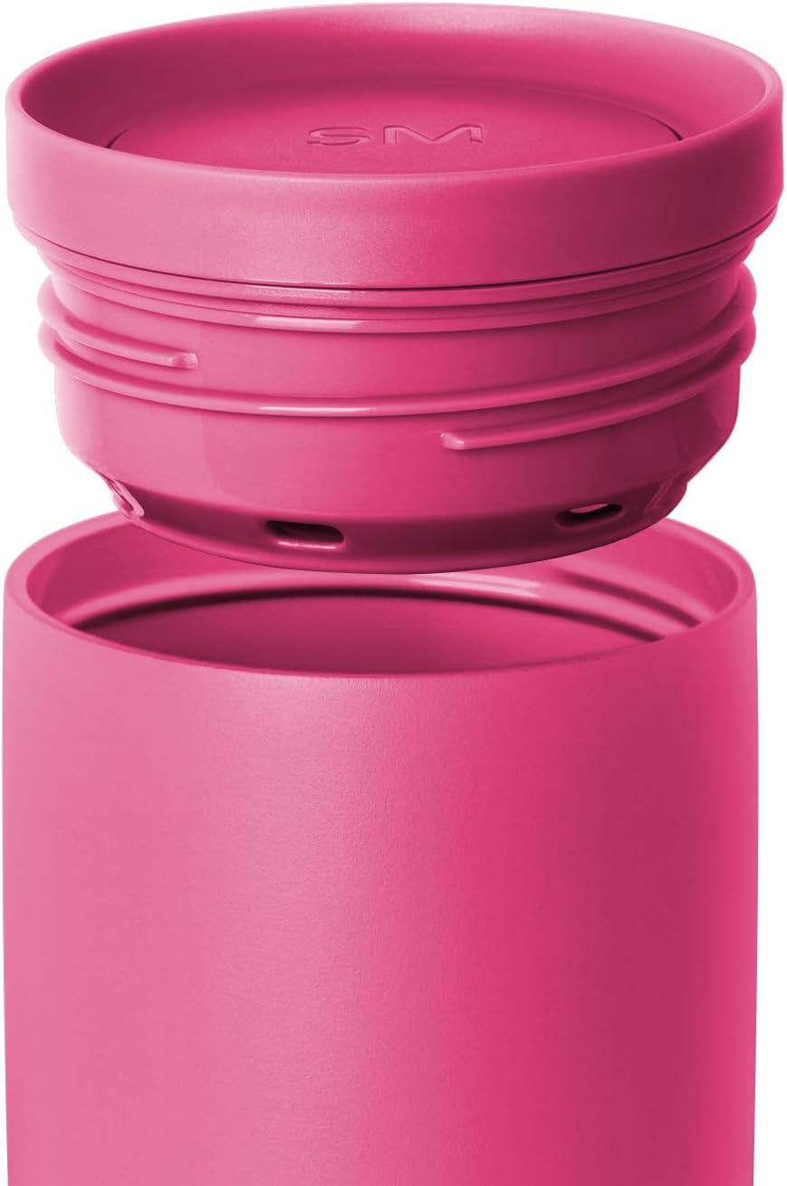 imageSimple Modern Travel Coffee Mug Tumbler with 360 Lid  CeramicLined Insulated Stainless Steel Cold Brew Iced Coffee Cup Thermos  Gifts for Women Men Her Him  Voyager Signature  16oz  ForestBerry