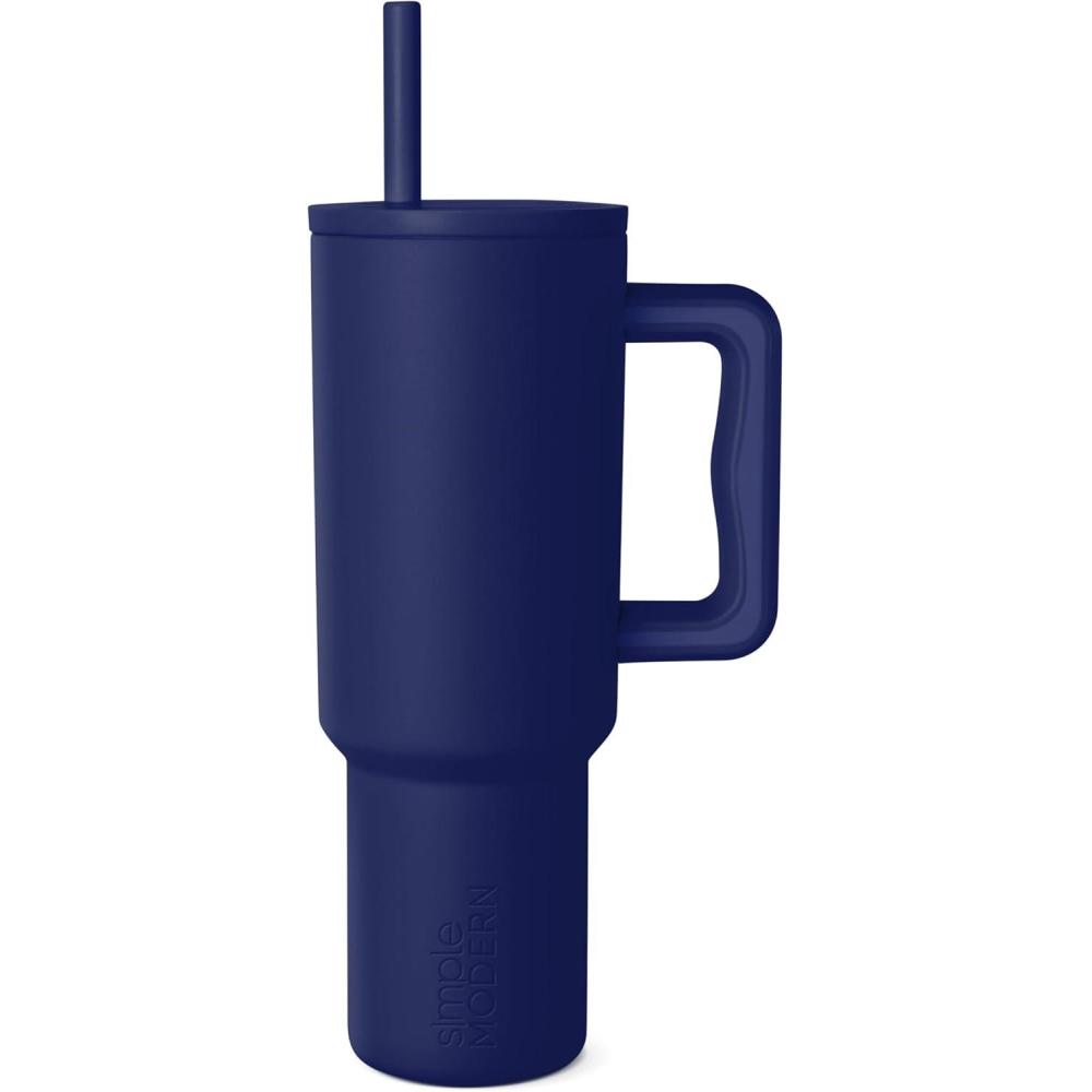 imageSimple Modern 40 oz Tumbler with Handle and Straw Lid  LeakProof Insulated Stainless Steel Water Bottle Travel Mug Cupholder Use  Gifts for Women Men Him Her  Trek Signature  BerryInto The Night