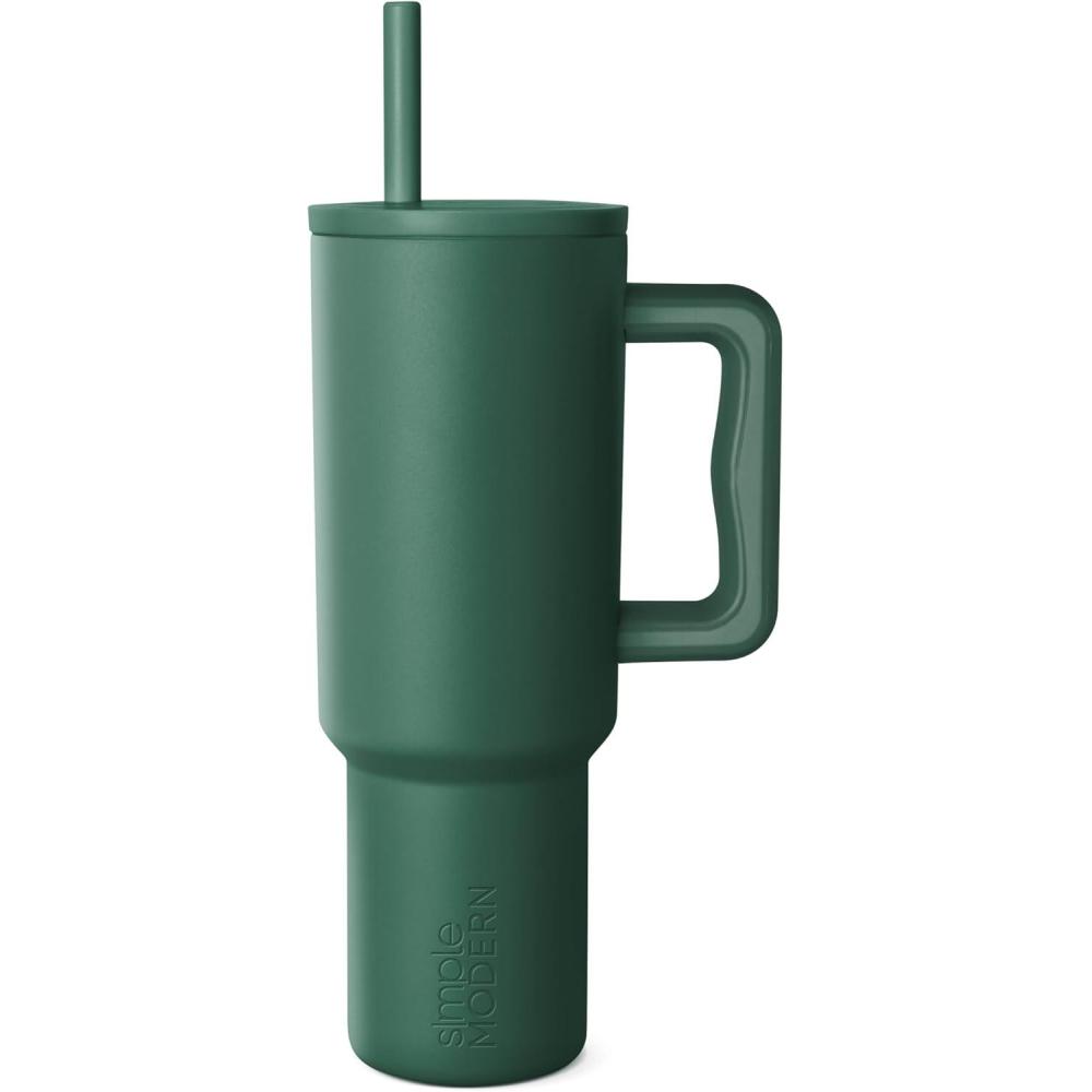 imageSimple Modern 40 oz Tumbler with Handle and Straw Lid  LeakProof Insulated Stainless Steel Water Bottle Travel Mug Cupholder Use  Gifts for Women Men Him Her  Trek Signature  BerryForest