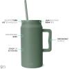 imageSimple Modern 50 oz Mug Tumbler with Handle and Straw Lid  Reusable Insulated Stainless Steel Large Water Bottle  Gifts for Women Men Him Her  Trek Collection  50oz  Midnight BlackOlive Grove