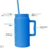 imageSimple Modern 50 oz Mug Tumbler with Handle and Straw Lid  Reusable Insulated Stainless Steel Large Water Bottle  Gifts for Women Men Him Her  Trek Collection  50oz  Midnight BlackSupersonic Blue