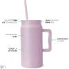imageSimple Modern 50 oz Mug Tumbler with Handle and Straw Lid  Reusable Insulated Stainless Steel Large Water Bottle  Gifts for Women Men Him Her  Trek Collection  50oz  Midnight BlackLavender Mist