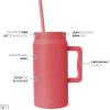 imageSimple Modern 50 oz Mug Tumbler with Handle and Straw Lid  Reusable Insulated Stainless Steel Large Water Bottle  Gifts for Women Men Him Her  Trek Collection  50oz  Midnight BlackSpiced Coral