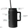 imageSimple Modern 50 oz Mug Tumbler with Handle and Straw Lid  Reusable Insulated Stainless Steel Large Water Bottle  Gifts for Women Men Him Her  Trek Collection  50oz  Midnight Black Midnight Black