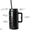 imageSimple Modern 50 oz Mug Tumbler with Handle and Straw Lid  Reusable Insulated Stainless Steel Large Water Bottle  Gifts for Women Men Him Her  Trek Collection  50oz  Midnight BlackPattern Black Leopard