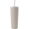 imageSimple Modern Plastic Matte Studded Tumbler with Lid and Straw  Reusable BPA Free Iced Coffee Cups Double Wall Smoothie Cup  Gifts for Women Men Him Her  Classic Collection  24oz  Winter WhiteAlmond Birch