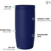 imageSimple Modern Travel Coffee Mug Tumbler with 360 Lid  CeramicLined Insulated Stainless Steel Cold Brew Iced Coffee Cup Thermos  Gifts for Women Men Her Him  Voyager Signature  16oz  ForestInto the Night
