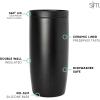 imageSimple Modern Travel Coffee Mug Tumbler with 360 Lid  CeramicLined Insulated Stainless Steel Cold Brew Iced Coffee Cup Thermos  Gifts for Women Men Her Him  Voyager Signature  16oz  ForestMeadow Mist