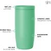imageSimple Modern Travel Coffee Mug Tumbler with 360 Lid  CeramicLined Insulated Stainless Steel Cold Brew Iced Coffee Cup Thermos  Gifts for Women Men Her Him  Voyager Signature  16oz  ForestMistletoe