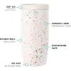 imageSimple Modern Travel Coffee Mug Tumbler with 360 Lid  CeramicLined Insulated Stainless Steel Cold Brew Iced Coffee Cup Thermos  Gifts for Women Men Her Him  Voyager Signature  16oz  ForestPattern Cream Terrazzo