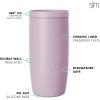 imageSimple Modern Travel Coffee Mug Tumbler with 360 Lid  CeramicLined Insulated Stainless Steel Cold Brew Iced Coffee Cup Thermos  Gifts for Women Men Her Him  Voyager Signature  16oz  ForestLavender Mist