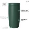 imageSimple Modern Travel Coffee Mug Tumbler with 360 Lid  CeramicLined Insulated Stainless Steel Cold Brew Iced Coffee Cup Thermos  Gifts for Women Men Her Him  Voyager Signature  16oz  ForestForest