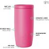 imageSimple Modern Travel Coffee Mug Tumbler with 360 Lid  CeramicLined Insulated Stainless Steel Cold Brew Iced Coffee Cup Thermos  Gifts for Women Men Her Him  Voyager Signature  16oz  ForestBerry