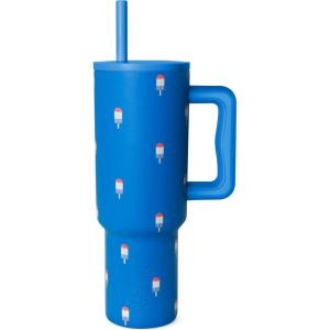 imageSimple Modern 40 oz Tumbler with Handle and Straw Lid  LeakProof Insulated Stainless Steel Water Bottle Travel Mug Cupholder Use  Gifts for Women Men Him Her  Trek Signature  BerryPattern Popsicles