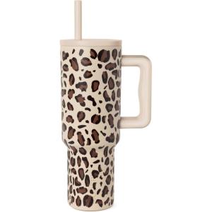 imageSimple Modern 40 oz Tumbler with Handle and Straw Lid  LeakProof Insulated Stainless Steel Water Bottle Travel Mug Cupholder Use  Gifts for Women Men Him Her  Trek Signature  BerryPattern Mob Cheetah