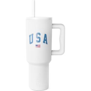 imageSimple Modern 40 oz Tumbler with Handle and Straw Lid  LeakProof Insulated Stainless Steel Water Bottle Travel Mug Cupholder Use  Gifts for Women Men Him Her  Trek Signature  BerryPattern USA