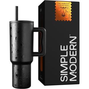 imageSimple Modern 40 oz Tumbler with Handle and Straw Lid  LeakProof Insulated Stainless Steel Water Bottle Travel Mug Cupholder Use  Gifts for Women Men Him Her  Trek Signature  BerryHalloween Black Cats