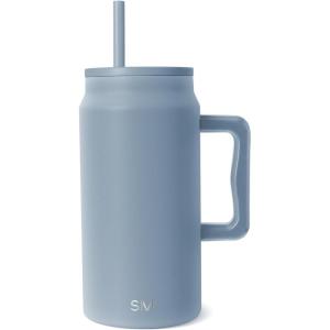 imageSimple Modern 50 oz Mug Tumbler with Handle and Straw Lid  Reusable Insulated Stainless Steel Large Water Bottle  Gifts for Women Men Him Her  Trek Collection  50oz  Midnight BlackBlue Dune