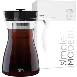 imageSimple Modern Hugo Cold Brew Coffee Maker  Airtight Pitcher with Fine Mesh Filter  Iced Tea Brewer  15 Quart