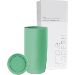 imageSimple Modern Travel Coffee Mug Tumbler with 360 Lid  CeramicLined Insulated Stainless Steel Cold Brew Iced Coffee Cup Thermos  Gifts for Women Men Her Him  Voyager Signature  16oz  ForestMistletoe