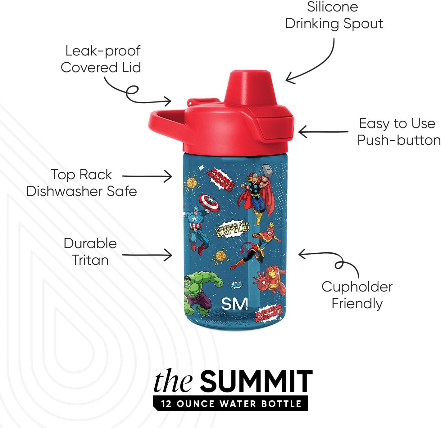 imageSimple Modern Disney Kids Water Bottle Plastic BPAFree Tritan Cup with Leak Proof Straw Lid  Reusable and Durable for Toddlers Girls and Boys  Summit Collection  12oz Pixar PalsMarvel Avengers Prepare for Battle