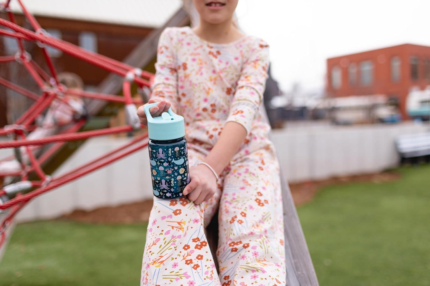 imageSimple Modern Disney Kids Water Bottle Plastic BPAFree Tritan Cup with Leak Proof Straw Lid  Reusable and Durable for Toddlers Girls and Boys  Summit Collection  12oz Pixar PalsBluey Sky