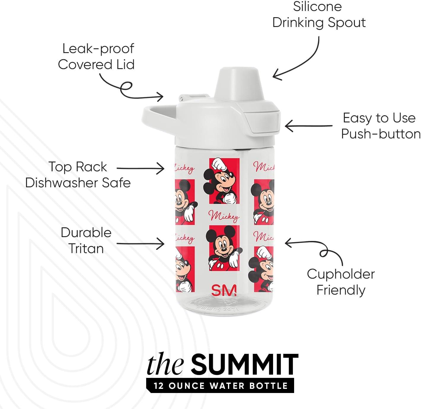 imageSimple Modern Disney Kids Water Bottle Plastic BPAFree Tritan Cup with Leak Proof Straw Lid  Reusable and Durable for Toddlers Girls and Boys  Summit Collection  12oz Pixar PalsDisney Mickey Montage