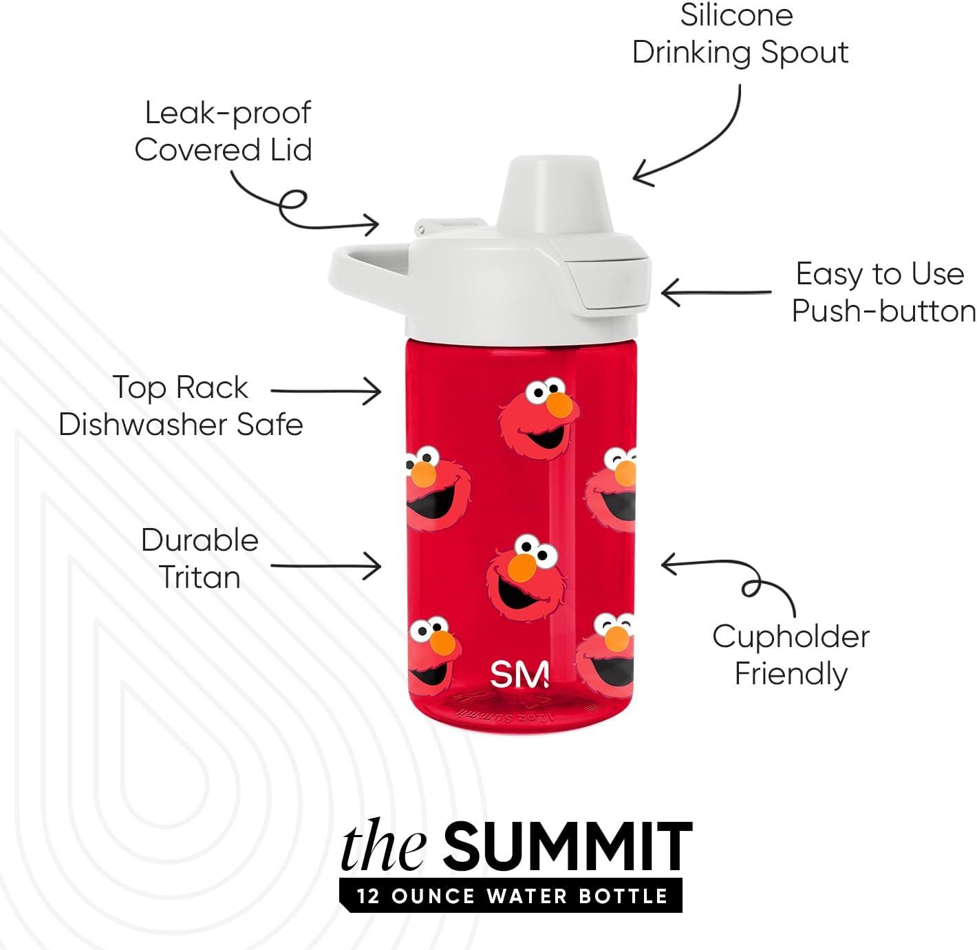 imageSimple Modern Disney Kids Water Bottle Plastic BPAFree Tritan Cup with Leak Proof Straw Lid  Reusable and Durable for Toddlers Girls and Boys  Summit Collection  12oz Pixar PalsSesame Street Elmo Says