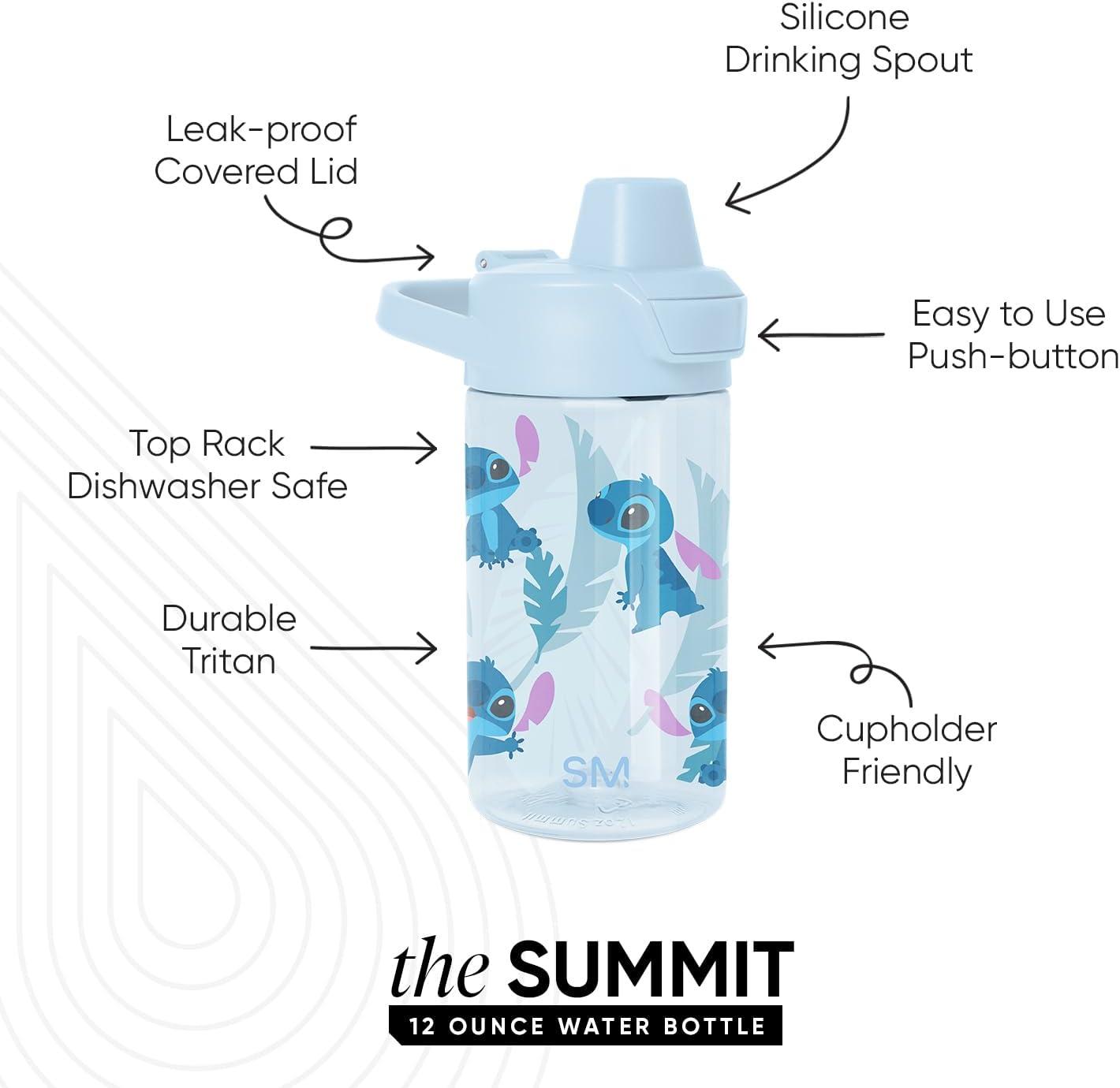 imageSimple Modern Disney Kids Water Bottle Plastic BPAFree Tritan Cup with Leak Proof Straw Lid  Reusable and Durable for Toddlers Girls and Boys  Summit Collection  12oz Pixar PalsDisney Tropical Stitch