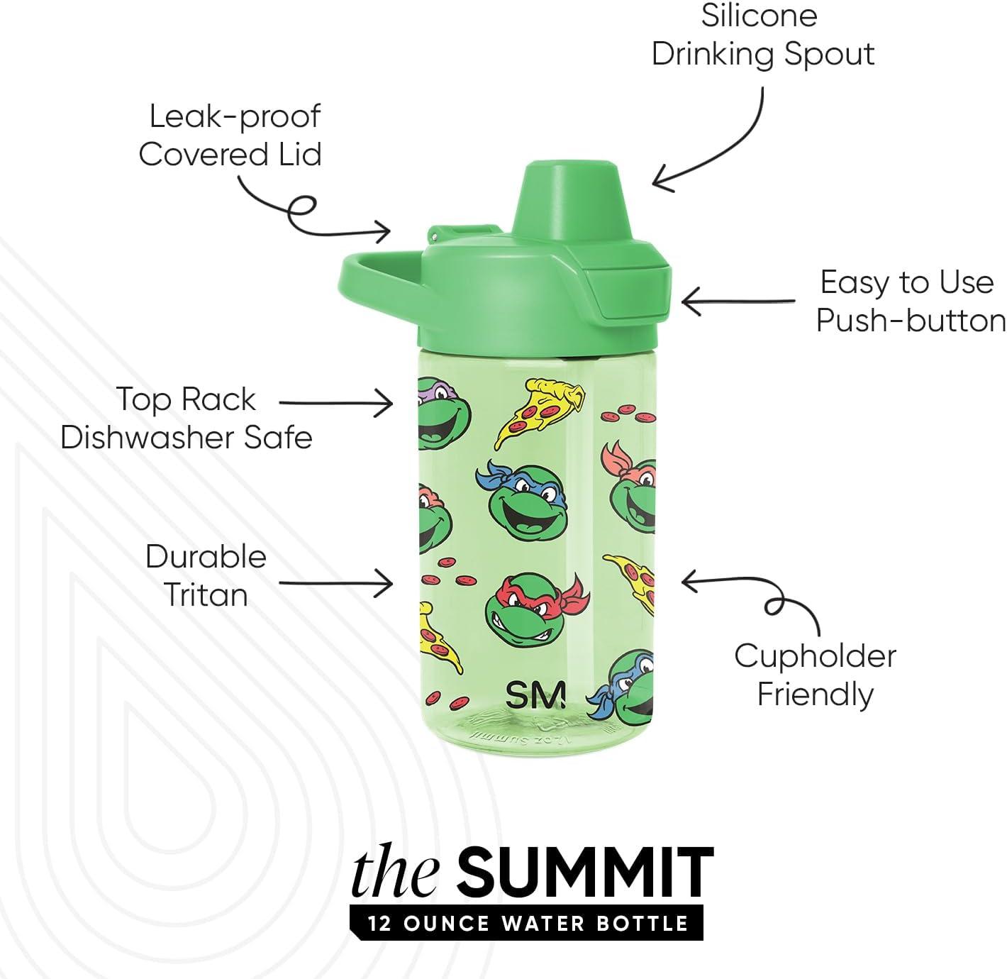 imageSimple Modern Disney Kids Water Bottle Plastic BPAFree Tritan Cup with Leak Proof Straw Lid  Reusable and Durable for Toddlers Girls and Boys  Summit Collection  12oz Pixar PalsTmnt Pizza Time