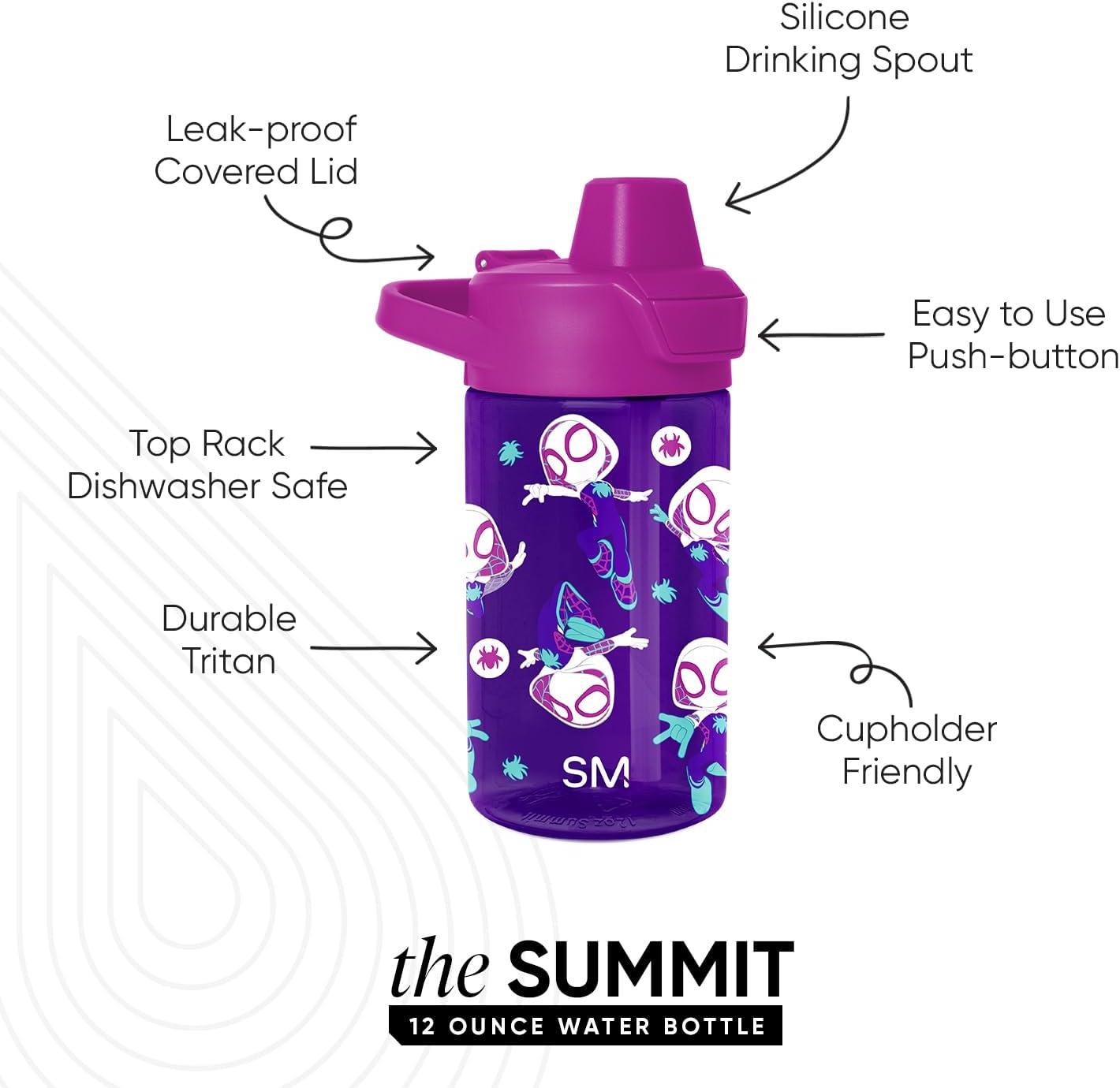 imageSimple Modern Disney Kids Water Bottle Plastic BPAFree Tritan Cup with Leak Proof Straw Lid  Reusable and Durable for Toddlers Girls and Boys  Summit Collection  12oz Pixar PalsMarvel Spider Gwen