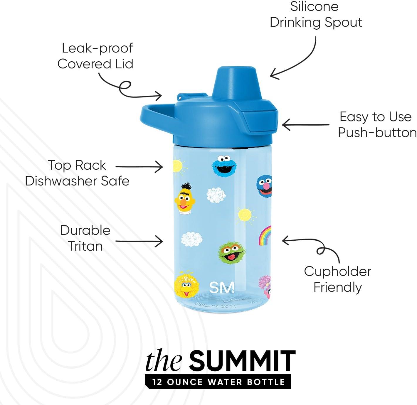 imageSimple Modern Disney Kids Water Bottle Plastic BPAFree Tritan Cup with Leak Proof Straw Lid  Reusable and Durable for Toddlers Girls and Boys  Summit Collection  12oz Pixar PalsSesame Street Pals