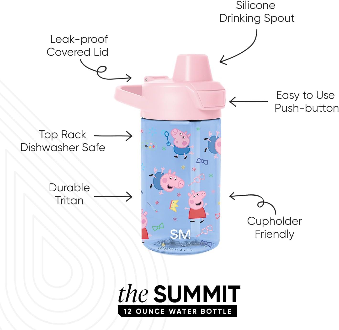 imageSimple Modern Disney Kids Water Bottle Plastic BPAFree Tritan Cup with Leak Proof Straw Lid  Reusable and Durable for Toddlers Girls and Boys  Summit Collection  12oz Pixar PalsPeppa Pig Bubbles