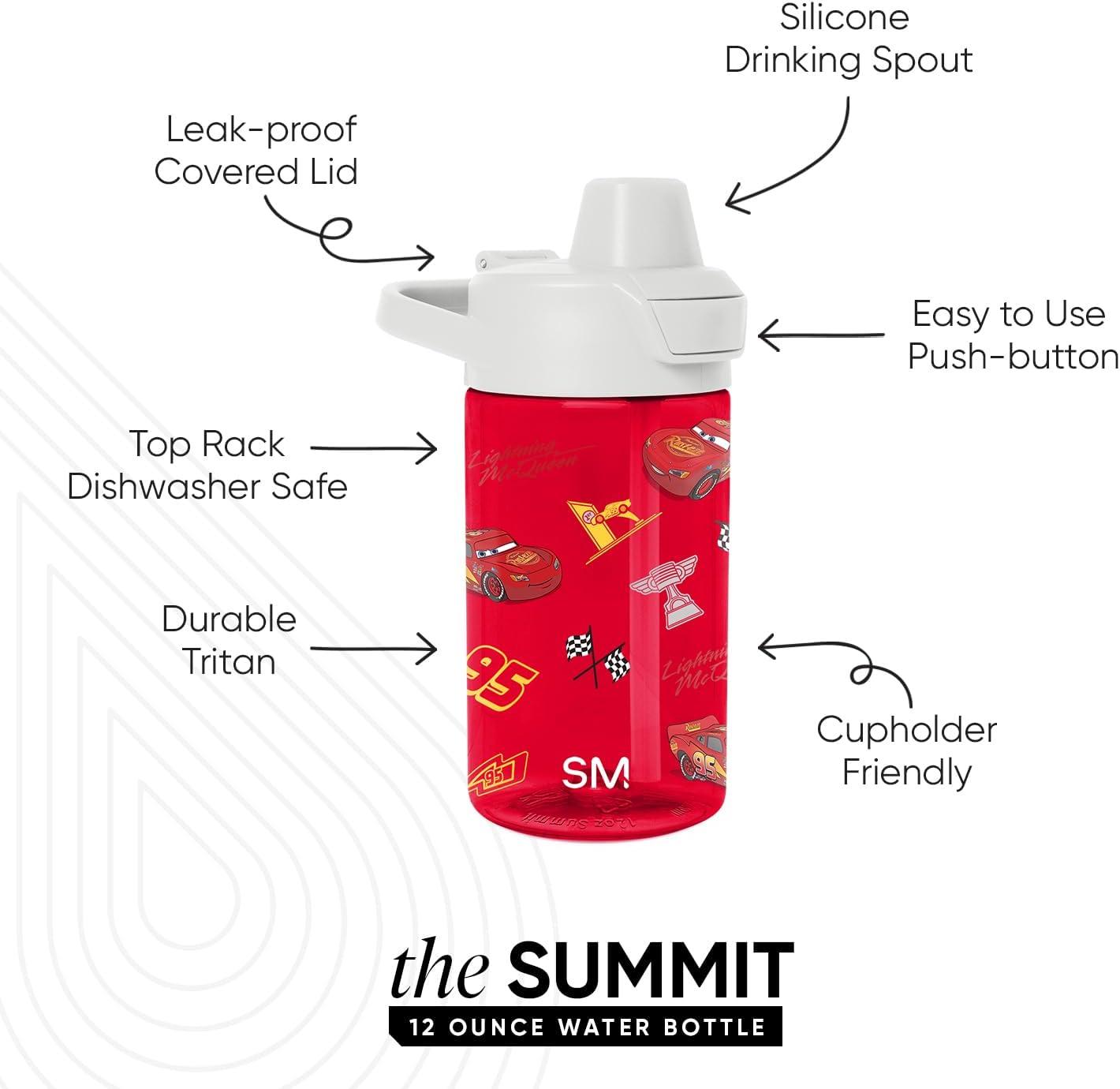 imageSimple Modern Disney Kids Water Bottle Plastic BPAFree Tritan Cup with Leak Proof Straw Lid  Reusable and Durable for Toddlers Girls and Boys  Summit Collection  12oz Pixar PalsDisney Cars Lightning Speed