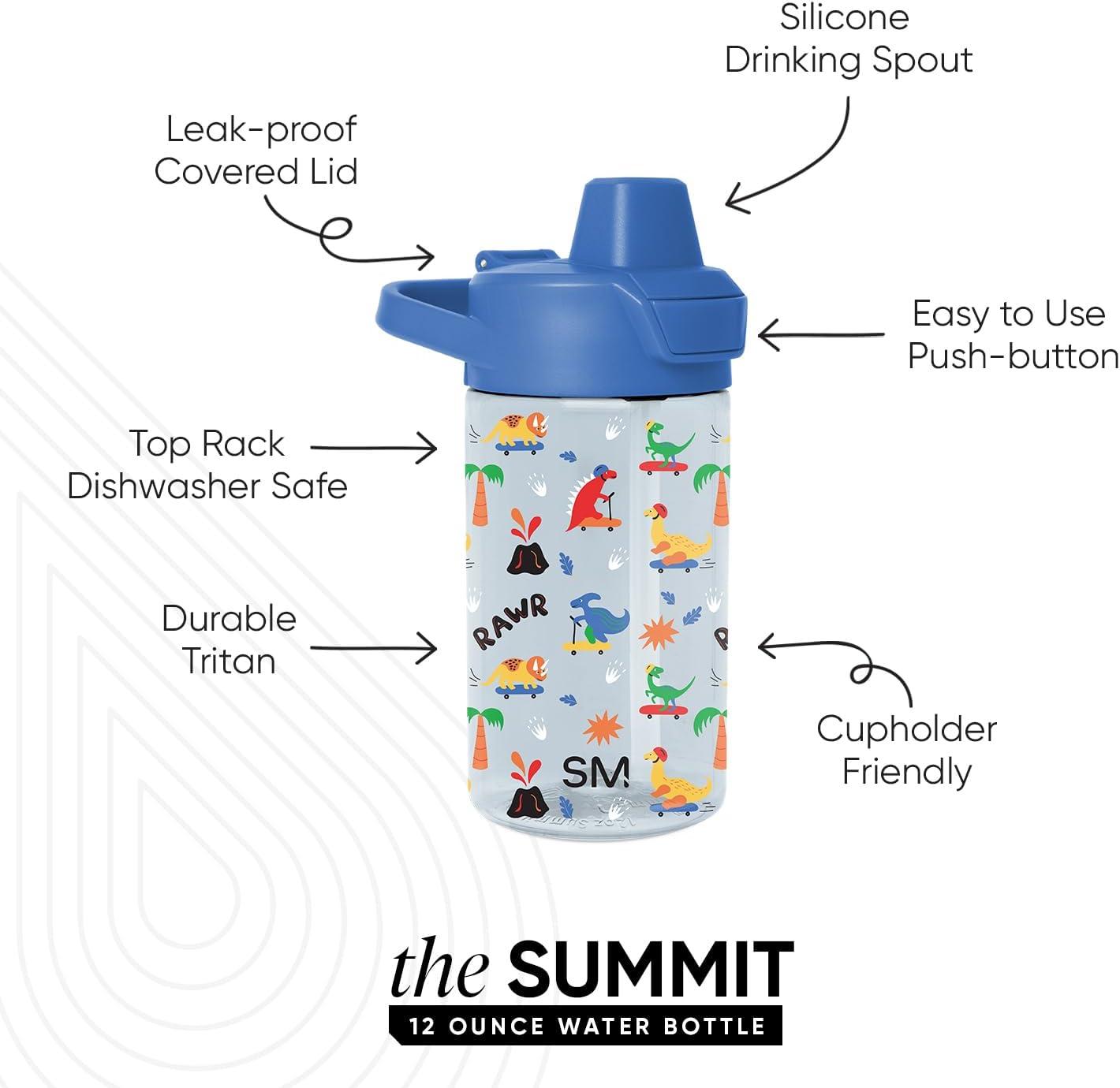 imageSimple Modern Disney Kids Water Bottle Plastic BPAFree Tritan Cup with Leak Proof Straw Lid  Reusable and Durable for Toddlers Girls and Boys  Summit Collection  12oz Pixar PalsRad Dino
