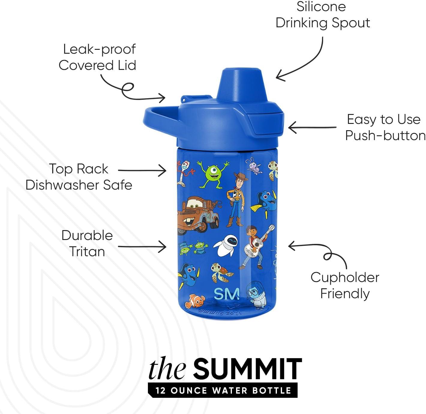 imageSimple Modern Disney Kids Water Bottle Plastic BPAFree Tritan Cup with Leak Proof Straw Lid  Reusable and Durable for Toddlers Girls and Boys  Summit Collection  12oz Pixar PalsDisney Pixar Mashup on Blue