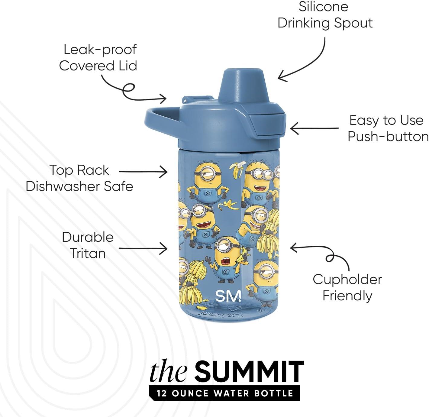 imageSimple Modern Disney Kids Water Bottle Plastic BPAFree Tritan Cup with Leak Proof Straw Lid  Reusable and Durable for Toddlers Girls and Boys  Summit Collection  12oz Pixar PalsMinions Unite