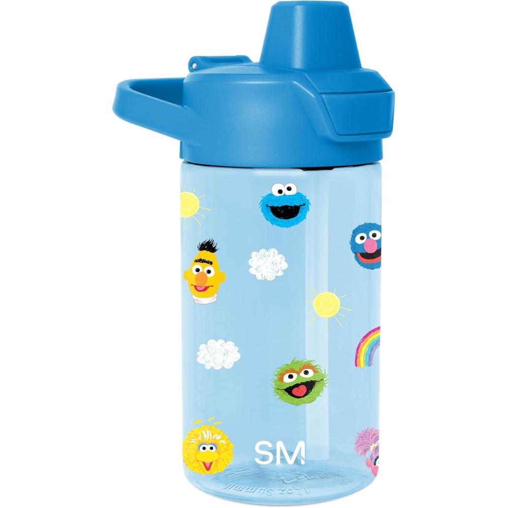 imageSimple Modern Disney Kids Water Bottle Plastic BPAFree Tritan Cup with Leak Proof Straw Lid  Reusable and Durable for Toddlers Girls and Boys  Summit Collection  12oz Pixar PalsSesame Street Pals