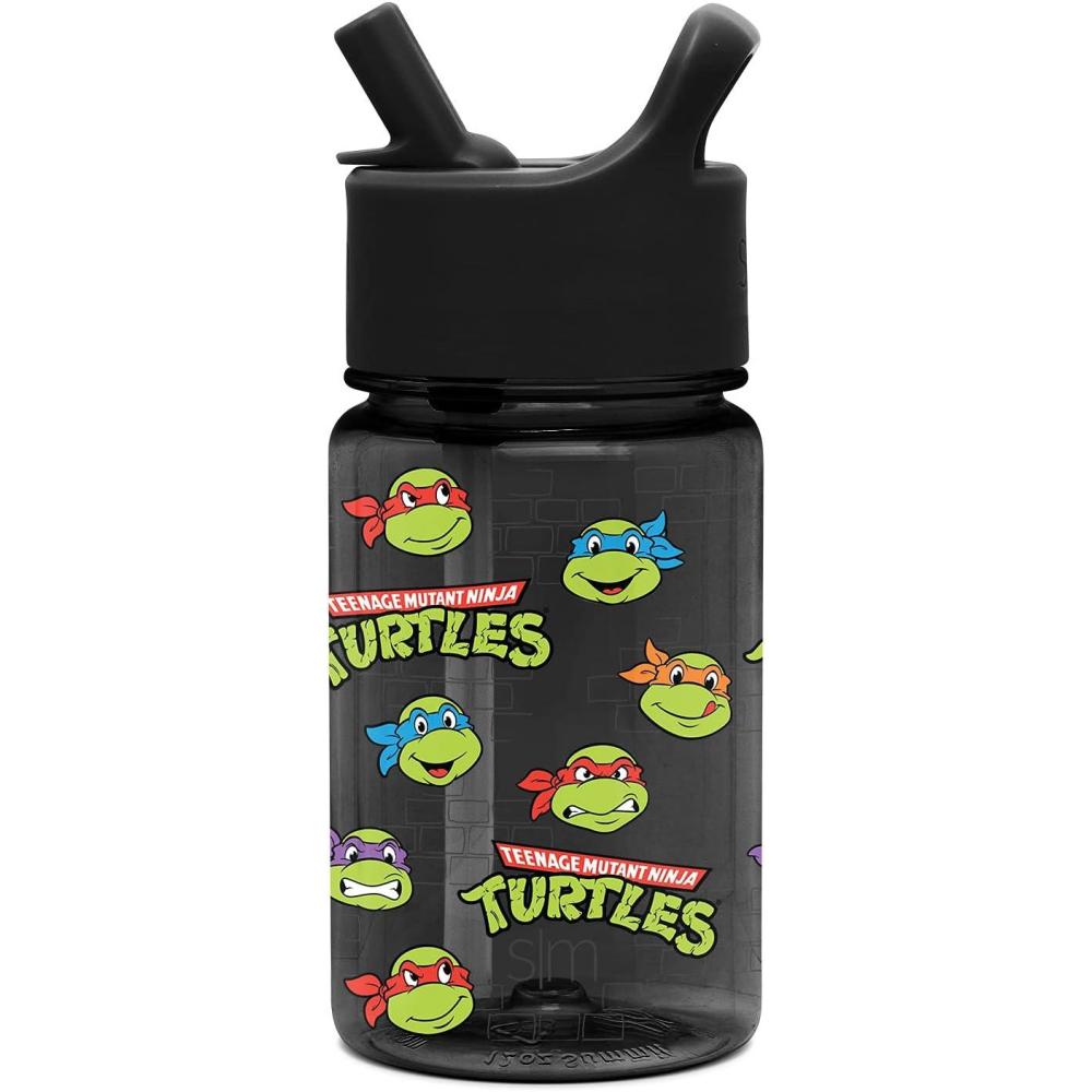 imageSimple Modern Disney Kids Water Bottle Plastic BPAFree Tritan Cup with Leak Proof Straw Lid  Reusable and Durable for Toddlers Girls and Boys  Summit Collection  12oz Pixar PalsTMNT Turtles Unite