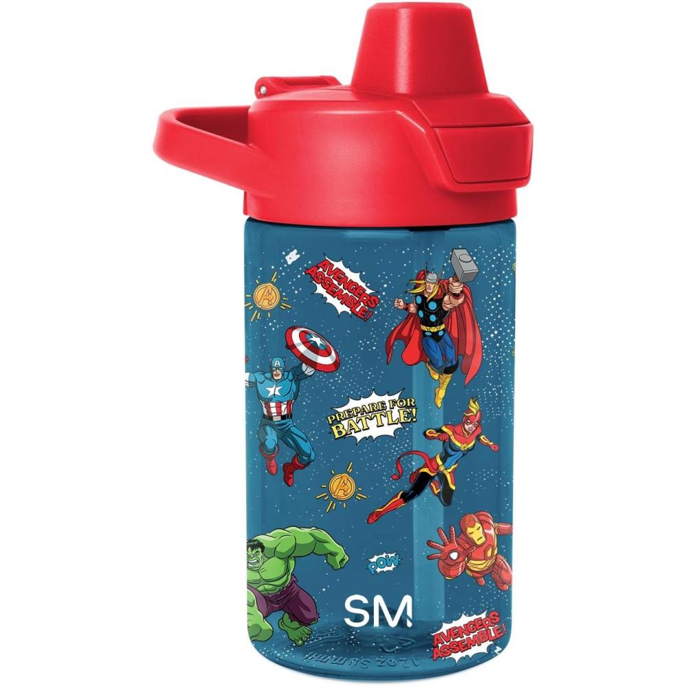 imageSimple Modern Disney Kids Water Bottle Plastic BPAFree Tritan Cup with Leak Proof Straw Lid  Reusable and Durable for Toddlers Girls and Boys  Summit Collection  12oz Pixar PalsMarvel Avengers Prepare for Battle