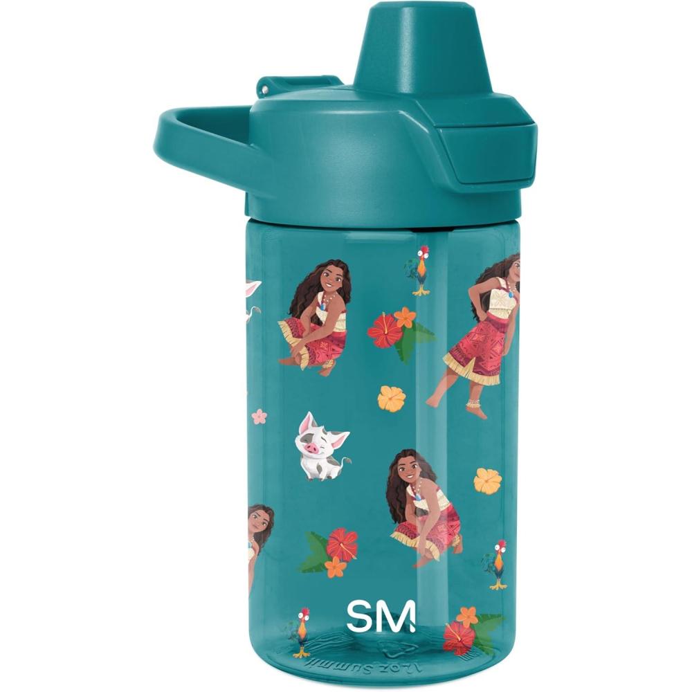 imageSimple Modern Disney Kids Water Bottle Plastic BPAFree Tritan Cup with Leak Proof Straw Lid  Reusable and Durable for Toddlers Girls and Boys  Summit Collection  12oz Pixar PalsDisney Moana Oceana