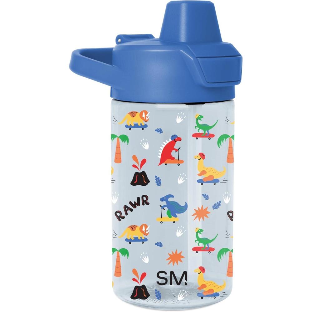 imageSimple Modern Disney Kids Water Bottle Plastic BPAFree Tritan Cup with Leak Proof Straw Lid  Reusable and Durable for Toddlers Girls and Boys  Summit Collection  12oz Pixar PalsRad Dino