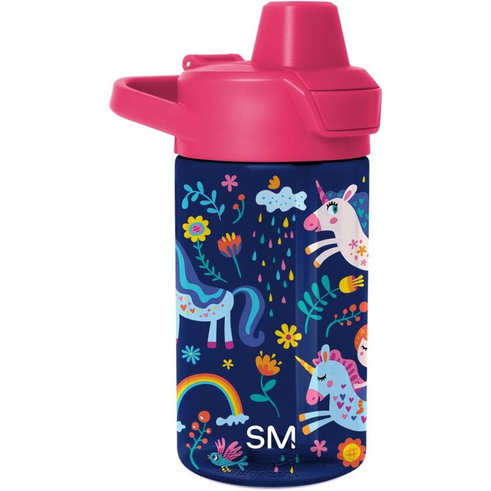 imageSimple Modern Disney Kids Water Bottle Plastic BPAFree Tritan Cup with Leak Proof Straw Lid  Reusable and Durable for Toddlers Girls and Boys  Summit Collection  12oz Pixar PalsUnicorn Rainbows