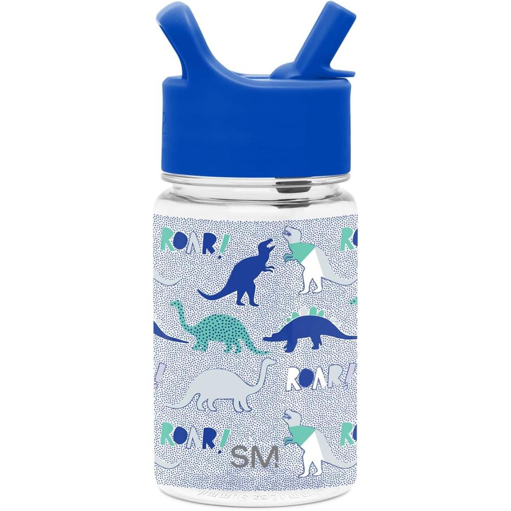 imageSimple Modern Disney Kids Water Bottle Plastic BPAFree Tritan Cup with Leak Proof Straw Lid  Reusable and Durable for Toddlers Girls and Boys  Summit Collection  12oz Pixar PalsDinosaur Roar