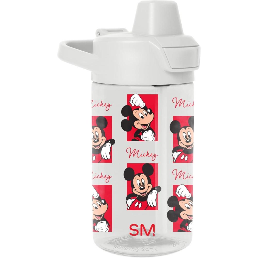 imageSimple Modern Disney Kids Water Bottle Plastic BPAFree Tritan Cup with Leak Proof Straw Lid  Reusable and Durable for Toddlers Girls and Boys  Summit Collection  12oz Pixar PalsDisney Mickey Montage