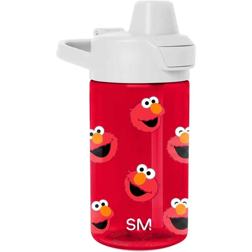 imageSimple Modern Disney Kids Water Bottle Plastic BPAFree Tritan Cup with Leak Proof Straw Lid  Reusable and Durable for Toddlers Girls and Boys  Summit Collection  12oz Pixar PalsSesame Street Elmo Says