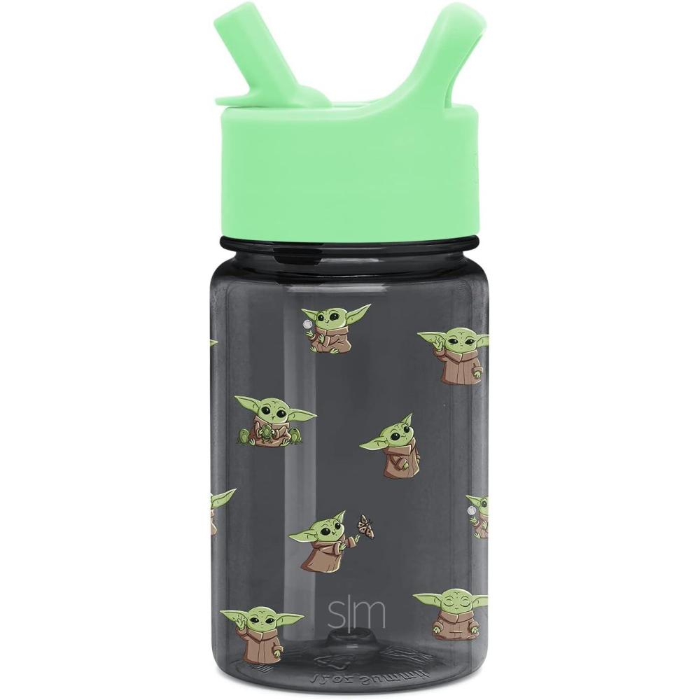 imageSimple Modern Disney Kids Water Bottle Plastic BPAFree Tritan Cup with Leak Proof Straw Lid  Reusable and Durable for Toddlers Girls and Boys  Summit Collection  12oz Pixar PalsStar Wars Grogu Force Strong